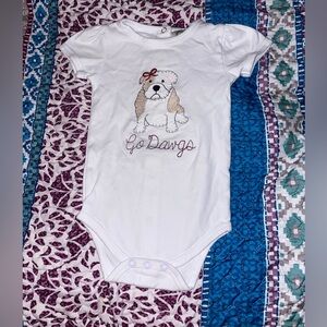 Go dawgs embroidery onesie size 3-6 months